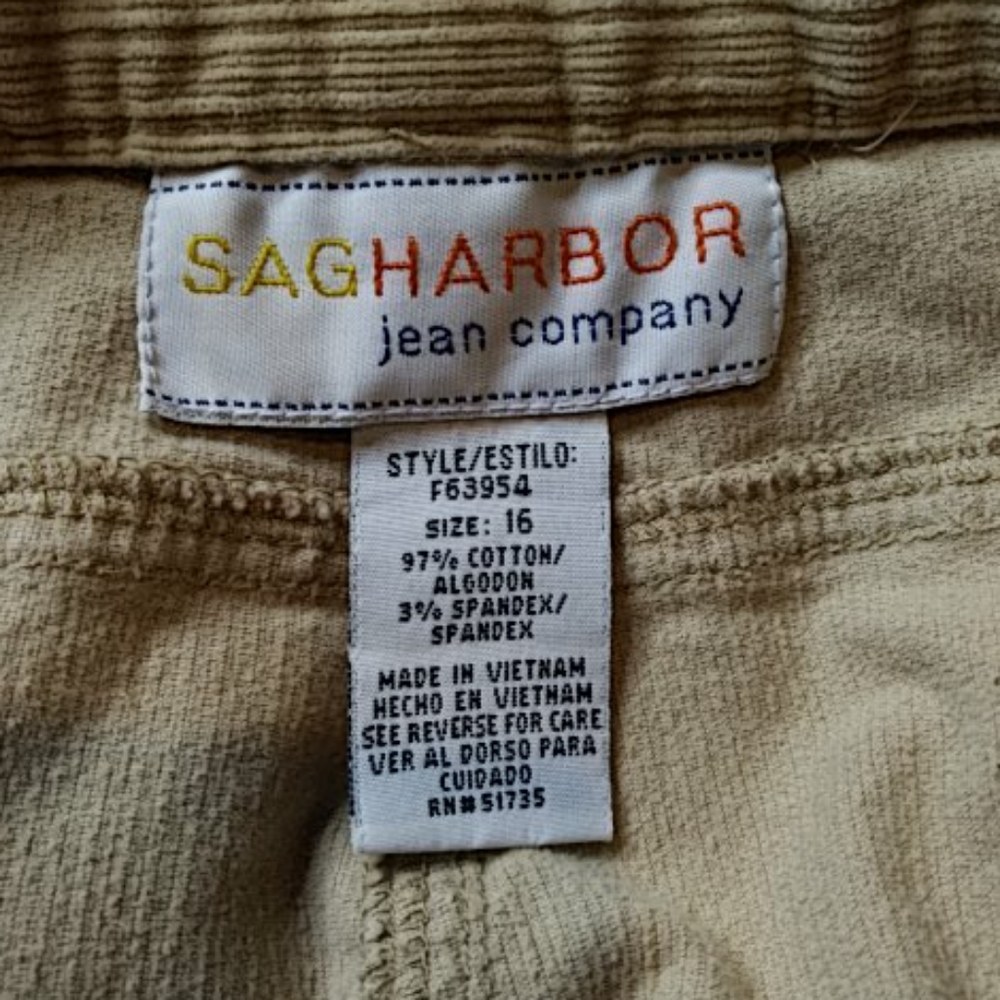 Sag Harbor Tan Boot Cut Corderoy Stretch 16 - Picture 3 of 3
